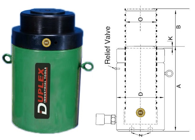 single acting lock nut cylinders, cll-502, hydraulic cylinder, hydraulic jack, duplex/shanghai, kich thuy luc 1 chieu, bom tay thuy luc, bom dien thuy luc,